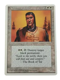 Light Play, English MTG Regular Northern Paladin 4th Edition Magic the Gathering - Image 1