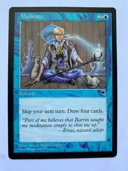 Magic the Gathering - Meditate - 1997- Tempest - MTG - Reserved List- MP - Image 1