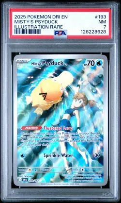 2025 POKEMON DRI EN-DESTINED RIVALS ILLUSTRATION RARE #193 MISTY'S PSYDUCK PSA 7 - Image 1
