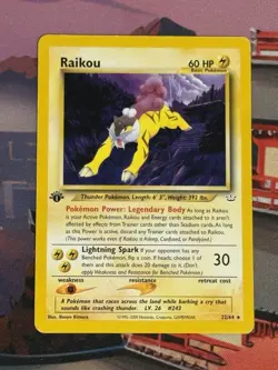 Raikou 22/64 Rare Neo Revelation Pokemon 1st Edition MP - Image 1
