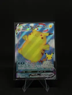 Pokemon TCG Surfing Pikachu Vmax Celebrations 009/025 Holo Ultra Rare - Image 1