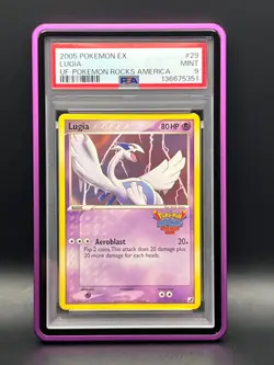 2005 Ex Unseen Forces- LUGIA #29 -2005 Pokemon Rocks America Promo PSA Mint 9 - Image 1