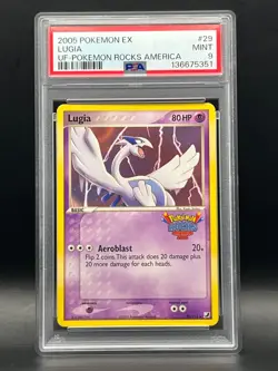 2005 Ex Unseen Forces- LUGIA #29 -2005 Pokemon Rocks America Promo PSA Mint 9 - Image 2