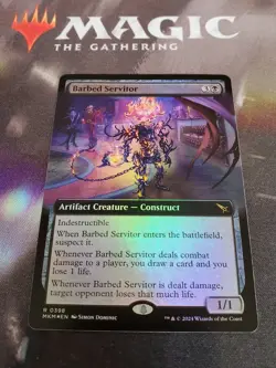 MTG. Barbed Servitor. Foil Borderless. Murders at Karlov Manor. Pack Fresh - Image 1
