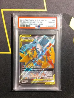 Pokemon Moltres Zapdos Articuno GX 66/69 Hidden Fates PSA 10 - Image 1