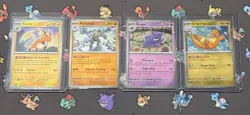 Sam’s Club 151 Cosmo Holo Promo Pokemon TCG Complete Set Of 4 Raichu Swirl! - Image 1
