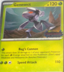 2025 Pokemon Phantasmal Flames, Genesect Stamped cosmic Promo #008 +reverse holo - Image 3