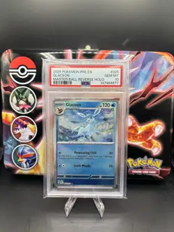 Pokemon PSA 10 Glaceon 025 Master Ball Reverse Holo 🔥Prismatic Evolutions 2025 - Image 1