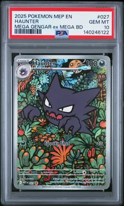 2025 POKEMON MEP EN-ME BLACK STAR PROMO #027 HAUNTER PSA 10 - Image 1