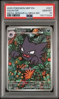 2025 POKEMON MEP EN-ME BLACK STAR PROMO #027 HAUNTER PSA 10 - Image 1