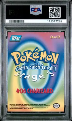 1999 TOPPS POKEMON THE MOVIE EDITION FOIL #E6 CHARIZARD #6 PSA 7 - Image 2