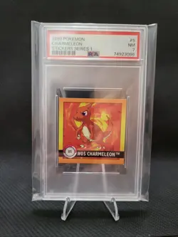 PSA 9 CHARIZARD PSA 7 CHARMELEON PSA6 CHARMANDER 1999 POKEMON MERLIN STICKER SET - Image 3