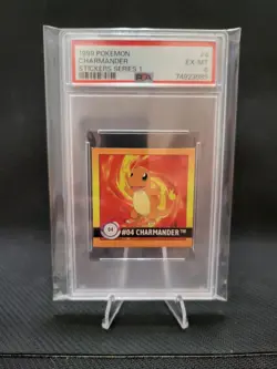 PSA 9 CHARIZARD PSA 7 CHARMELEON PSA6 CHARMANDER 1999 POKEMON MERLIN STICKER SET - Image 4