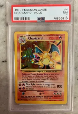 1999 Pokemon Base Set Charizard Holo Rare 4/102 PSA 7 NM - Image 1