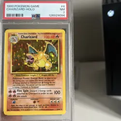 1999 Pokemon TCG Charizard Holo Card 4/102 PSA 7 Base Set - Image 2