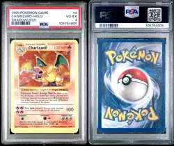 Shadowless Charizard Holo Base Set1999 Pokemon Game #4 VG-EX PSA 4 - Image 3