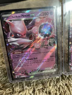 🔥2025 Destined Rivals Team Rocket’s Mewtwo Ex 081/182 Lot Of 2 Cards Near Mint - Image 2