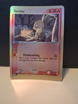 Pokemon TCG Torchic 77/97 Dragon Reverse Holo Card NM Never Played - Image 1