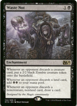 Waste Not - Magic: the Gathering RARE 2015 M15 MTG TCG Card # 122 - Image 1