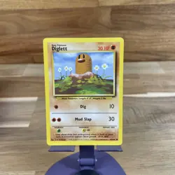 Pokemon Card Diglett 47/102 Base Set Error Fighting Symbol Misprint NM - Image 1