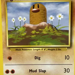 Pokemon Card Diglett 47/102 Base Set Error Fighting Symbol Misprint NM - Image 3