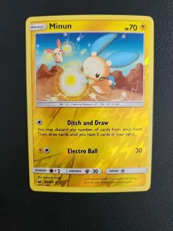 Minun - 54/168 - SM Celestial Storm Reverse Holo Pokemon Card - VLP - Image 1