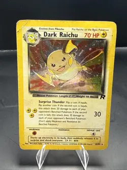 Pokemon Dark Raichu Holo Card 83/82 Team Rocket Secret Rare - Image 1