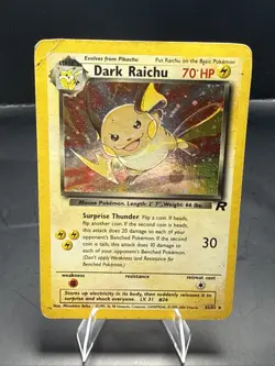 Pokemon Dark Raichu Holo Card 83/82 Team Rocket Secret Rare - Image 2