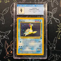 CGC 9 - Fossil Unlimited Lapras HOLO Pokemon - Image 1