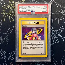 PSA 10 - Sabrina Gym Heroes HOLO 1st Edition Trainer Pokemon - Image 1