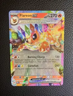 Pokemon TCG Flareon ex 014/131 Prismatic Evolutions Holo 270HP Double Rare - Image 1