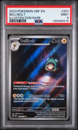 2023 POKEMON OBF EN-OBSIDIAN FLAMES ILLUSTRATION RARE #201 BELLIBOLT PSA 9 - Image 1