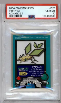 PSA 10 JAPANESE POKEMON KIDS VIBRAVA #328 ADVANCE 6 2004 POP 1 GEM MINT 272B - Image 1