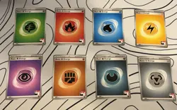 Play! Pokemon Prize Pack Series 5 Non-Holo Basic Energy Set of 8 SVE 001-008 - Image 1