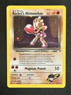 Rocket’s Hitmonchan 11/132 Holo Gym Heroes Pokemon 2000 - Image 1
