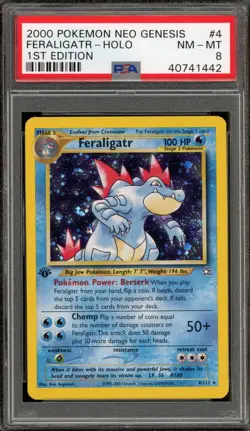 Pokemon Feraligatr Neo Genesis 1st Edition Holo Rare #4 PSA 8 - Image 1