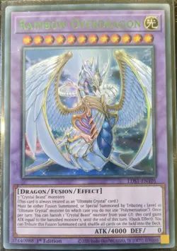 YuGiOh Rainbow Overdragon Ultra Rare (Green) 1st Edition LDS1-EN101 NM - Image 1