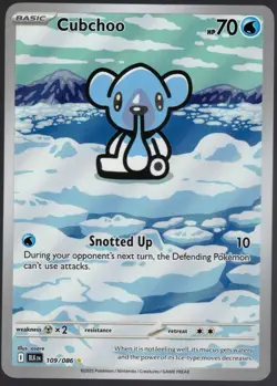 Pokemon TCG - Cubchoo 109/086 Illustration Rare SV: Black Bolt NM - Image 1