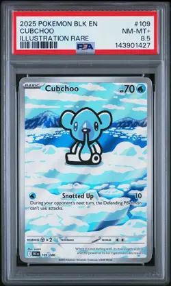 2025 POKEMON BLK EN-BLACK BOLT ILLUSTRATION RARE #109 CUBCHOO PSA 8.5 - Image 1