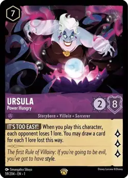 URSULA - Power Hungry Legendary #59/204 EN 1 Disney Lorcana - THE FIRST CHAPTER - Image 1