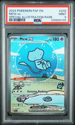 2024 POKEMON PAF EN-PALDEAN FATES SPECIAL ILLUSTRATION RARE #232 MEW EX PSA 9 - Image 1