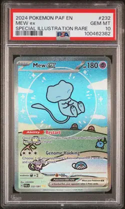 2024 POKEMON PAF EN-PALDEAN FATES SPECIAL ILLUSTRATION RARE #232 MEW EX PSA 10 - Image 1