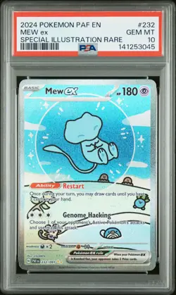 2024 POKEMON PAF EN-PALDEAN FATES SPECIAL ILLUSTRATION RARE #232 MEW EX PSA 10 - Image 1