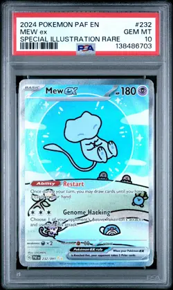 2024 POKEMON PAF EN-PALDEAN FATES SPECIAL ILLUSTRATION RARE #232 MEW EX PSA 10 - Image 1