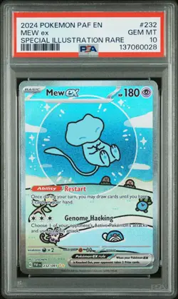 2024 POKEMON PAF EN-PALDEAN FATES SPECIAL ILLUSTRATION RARE #232 MEW EX PSA 10 - Image 1