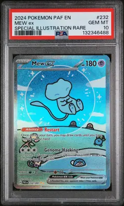 2024 POKEMON PAF EN-PALDEAN FATES SPECIAL ILLUSTRATION RARE #232 MEW EX PSA 10 - Image 1