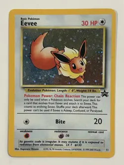 Pokemon TCG Eevee #11 Black Star Holo Promo Card - Image 1