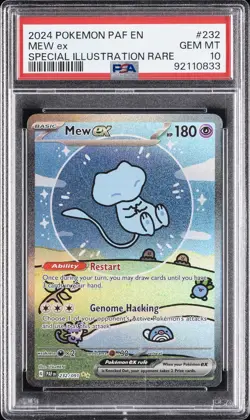 2024 POKEMON PAF EN-PALDEAN FATES SPECIAL ILLUSTRATION RARE #232 MEW EX PSA 10 - Image 1