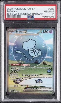 2024 POKEMON PAF EN-PALDEAN FATES SPECIAL ILLUSTRATION RARE #232 MEW EX PSA 10 - Image 1