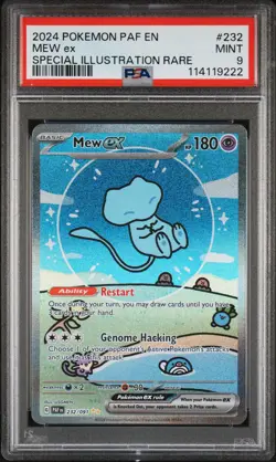 2024 POKEMON PAF EN-PALDEAN FATES SPECIAL ILLUSTRATION RARE #232 MEW EX PSA 9 - Image 1
